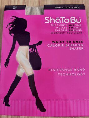 ShaToBu Waist To Knee Calorie Burning Shaper Size Small Light Beige Buff NEW!